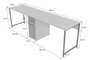Nordure Twin Study Desk Blanco y Dorado